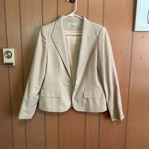 Vintage Givenchy Cream 100% Wool Women's Blazer Size 10